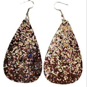 Large sparkle handmade glitter earrings